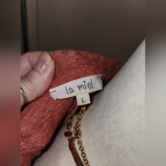 Waffle Terracotta Batwinged Top p2p 22x28 - Picture 5 of 7